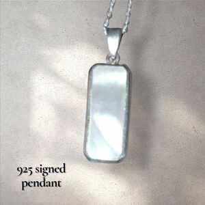 925 Sterling Silver Mother Of Pearl Pendant Signed Pendant Only